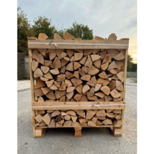 Kiln dried ash firewood cut to 25cm and packed in a large crate for long-lasting, efficient heating